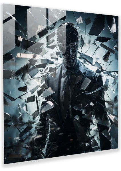 Baba Cam Tablosu - Paramparça Cam Silueti - Ev Dekorasyonu Için Baba Cam Tablo Sanatı