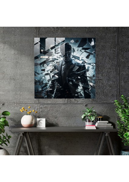 Baba Cam Tablosu - Paramparça Cam Silueti - Ev Dekorasyonu Için Baba Cam Tablo Sanatı modelleri
