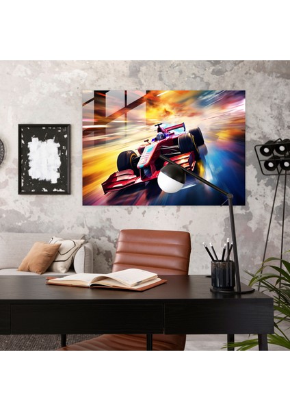 Formula 1 Cam Tablo - Ev Dekorasyonu Hızlı Araba Cam Sanatı modelleri