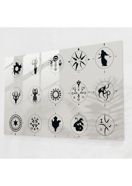 Burç Ev Dekorasyonu - Burçlar Zodyak Burçları Cam Duvar Sanatı Duvar Dekorasyonu