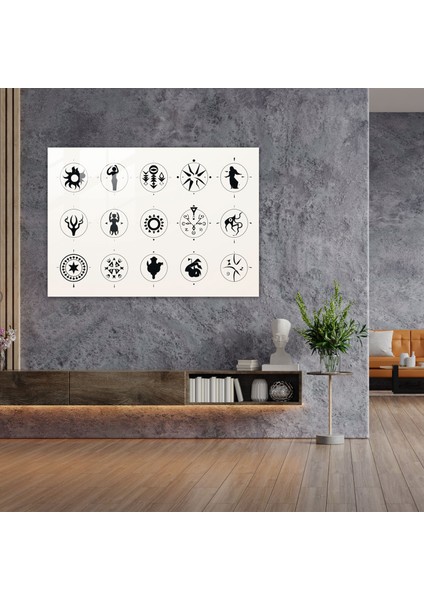 Burç Ev Dekorasyonu - Burçlar Zodyak Burçları Cam Duvar Sanatı Duvar Dekorasyonu fiyatları