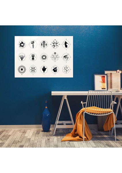 Burç Ev Dekorasyonu - Burçlar Zodyak Burçları Cam Duvar Sanatı Duvar Dekorasyonu modelleri