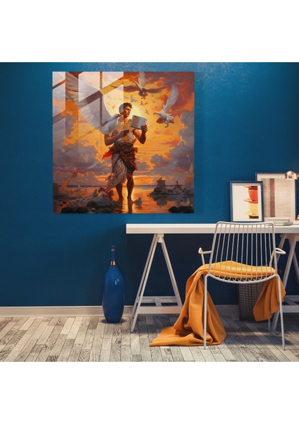 Gün Batımı Hermes Cam Tablo - Izlenimci Resim Duvar Dekorasyonu fiyatları