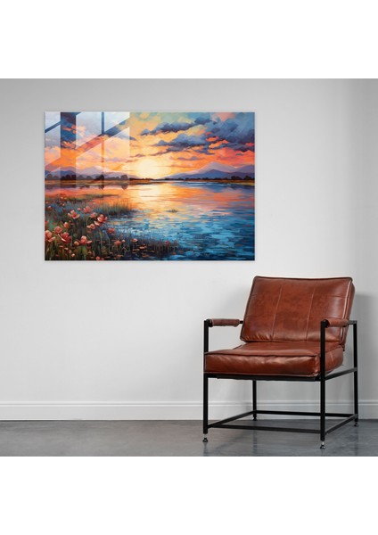 Sakinlik Hipnoz Cam Tablo - Hipnoz Dönen Gökyüzü Sakin Manzara Huzurlu Göl modelleri