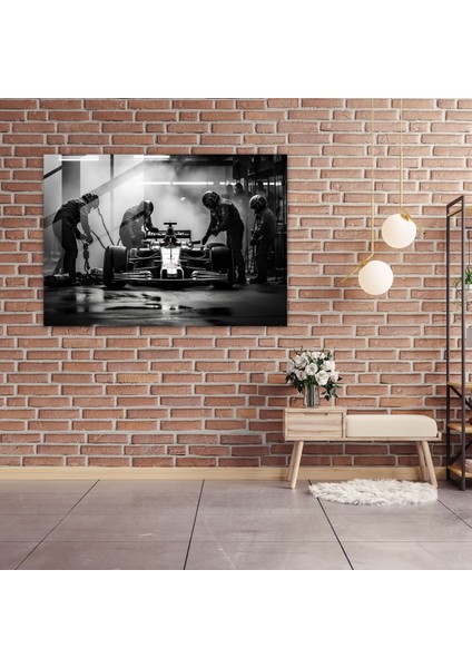 Formula 1 Pit Stop Cam Tablo - Siyah Beyaz Fotoğraf Formula 1 Duvar Sanatı fiyatları