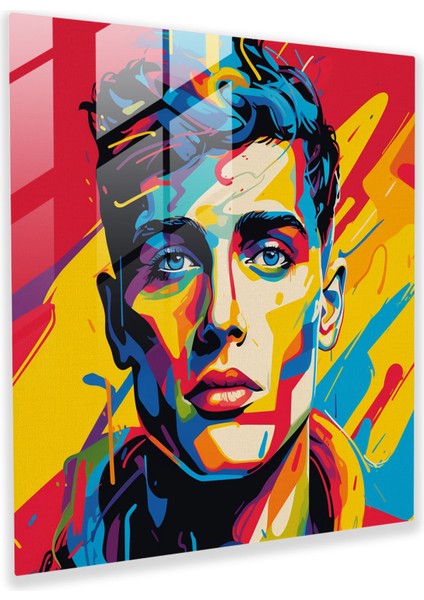 Hermes Cam Tablo - Pop Sanat Esintili Cam Duvar Sanatı - Hermes Nostaljik Modern Sanat Canlı Renkler