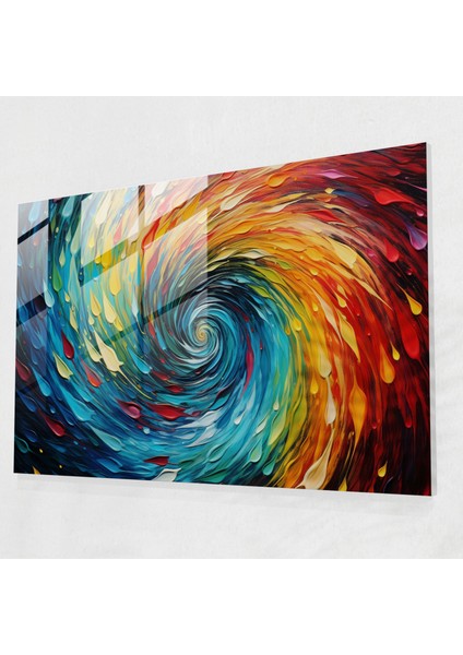 Hipnoz Cam Tablo - Hipnoz Cam Sanatı Soyut Resim Dönen Renkler