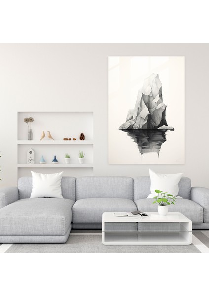 Minimalist Buzdağı Cam Tablo - Buzdağı Modern Sanat Huzur Cam Tablo fiyatları
