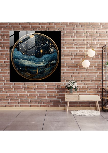 Kutsal Kur'an Cam Tablo - Muhteşem Gece Gökyüzü - Kutsal Kur'an Modern Sanat Cam Sanat Cam Duvar Sanatı fiyatları
