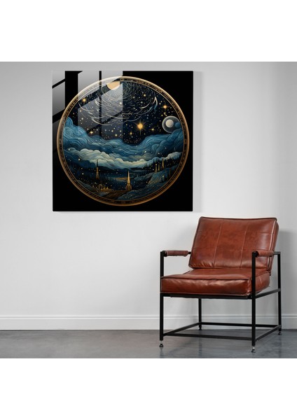 Kutsal Kur'an Cam Tablo - Muhteşem Gece Gökyüzü - Kutsal Kur'an Modern Sanat Cam Sanat Cam Duvar Sanatı modelleri