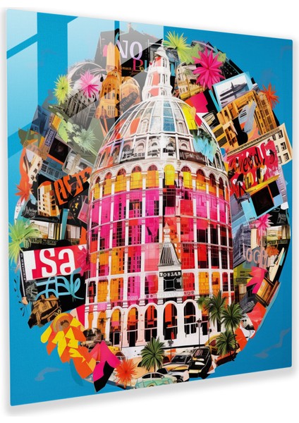 Dünya Çapında Oteller Cam Tablosu - Otel Cam Duvar Sanatı Konukseverlik Modern Sanat