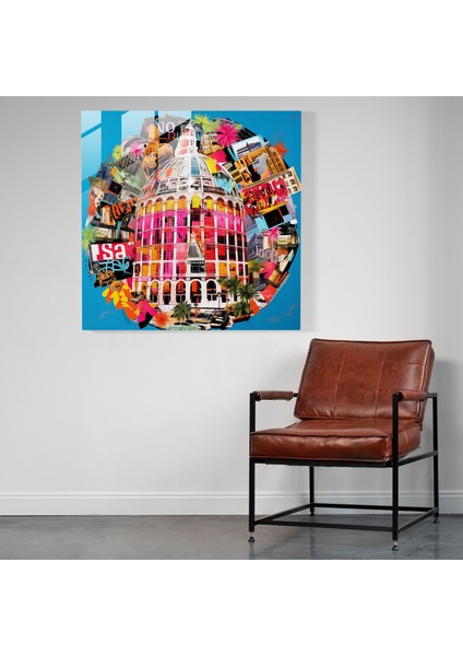 Dünya Çapında Oteller Cam Tablosu - Otel Cam Duvar Sanatı Konukseverlik Modern Sanat modelleri