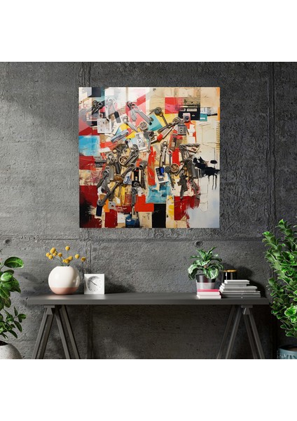 Gezgin Ruhu Füzyonu - Soyut Cam Tablo - Otel Duvar Dekorasyonu Gezgin Ruhu Otel Odası Anahtarları modelleri