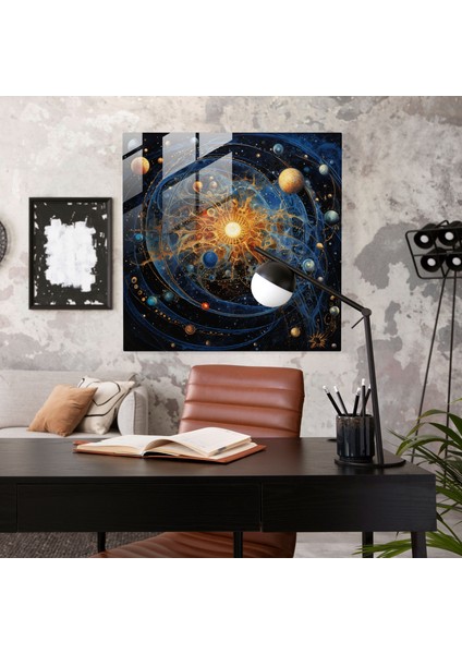 Kutsal Kur'an Evren Cam Tablo - Kutsal Kur'an Cam Sanatı Modern Sanat Harika modelleri