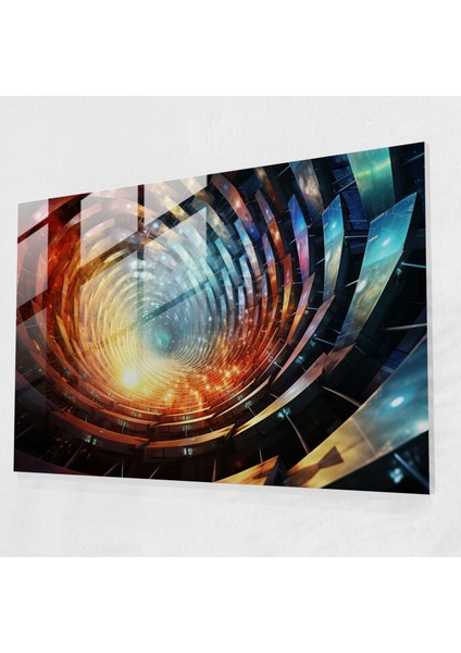 Sonsuzluk Hipnoz Cam Tablo - Hipnoz Ev Dekorasyonu Dijital Sanat Cam Duvar Sanatı