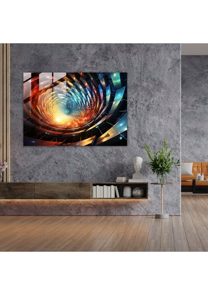 Sonsuzluk Hipnoz Cam Tablo - Hipnoz Ev Dekorasyonu Dijital Sanat Cam Duvar Sanatı fiyatları