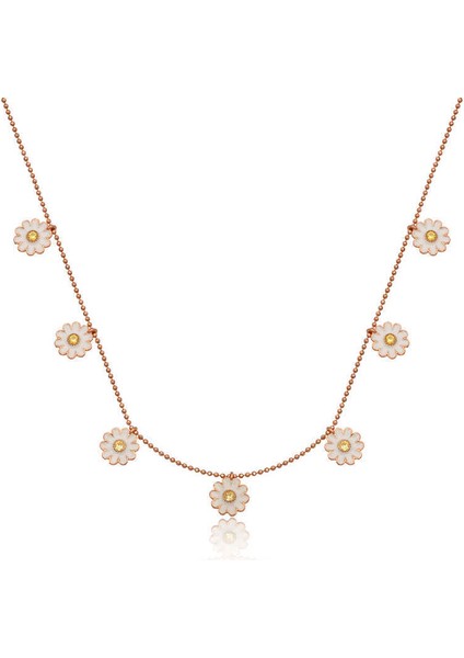 925 Ayar Gümüş Papatya Şans Kadın Gümüş Kolye T6922 (601601)