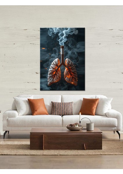 Akciğerler ve Sigara Ahşap Tablo fiyatları