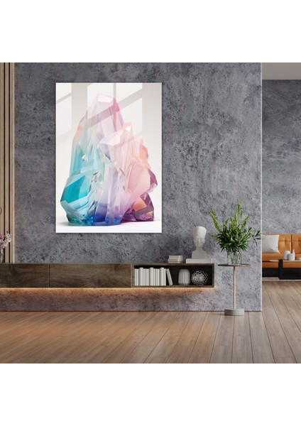 Pastel Uyum Cam Duvar Sanatı - Buz Dağı Dengem Cam Duvar Sanatı Sakinleştirici Renkler modelleri