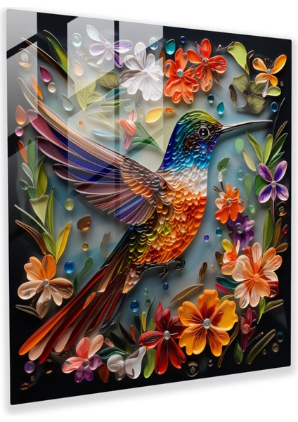 Doğanın Senfonisi Cam Tablo - Güvercin Duvar Dekorasyonu Ev Dekorasyonu Cam Duvar Sanatı