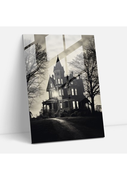 Korku Cam Tablo: Lanetli Malikane - Korku Lanetli Malikane Modern Sanat