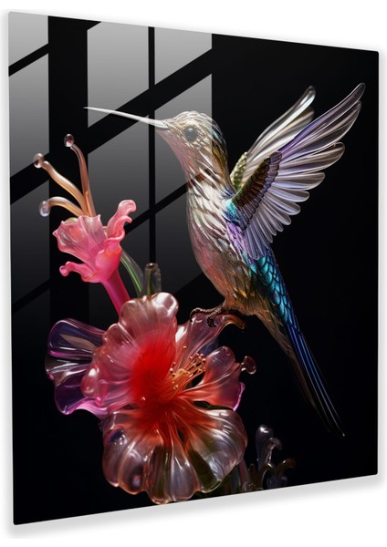 Canlı Güzellik Cam Tablo - Güvercin Çiçeği Duvar Dekorasyonu Cam Tablo Gerçekçi