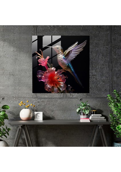 Canlı Güzellik Cam Tablo - Güvercin Çiçeği Duvar Dekorasyonu Cam Tablo Gerçekçi modelleri