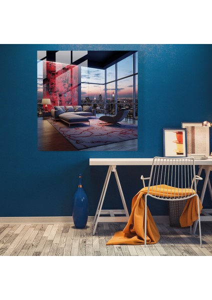 Modern Şehir Manzaralı Cam Tablo - Otel Cam Sanatı Panoramik Şehir Manzarası Ev Dekorasyonu modelleri