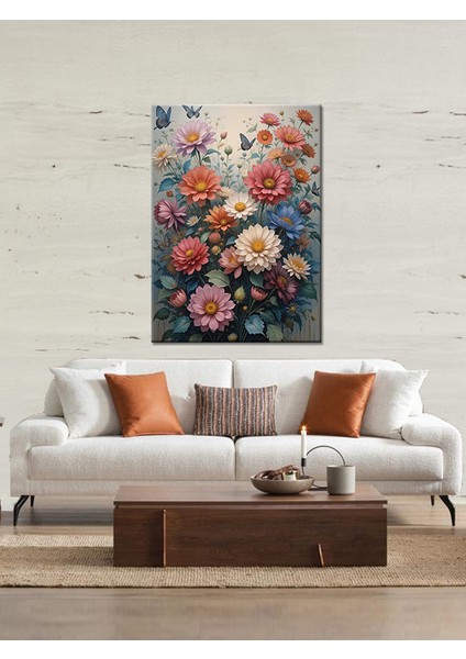 Renkli Çiçekler Ahşap Tablo fiyatları