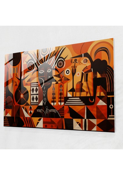 Ortaçağ Cam Duvar Sanatı - Kabile Birliği - Kalın Çizgiler Ev Dekorasyonu