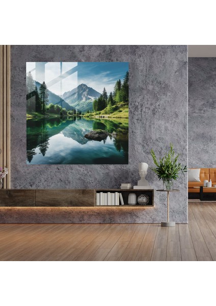 Lentiküler Cam Duvar Sanatı - Huzurlu Yansıma fiyatları