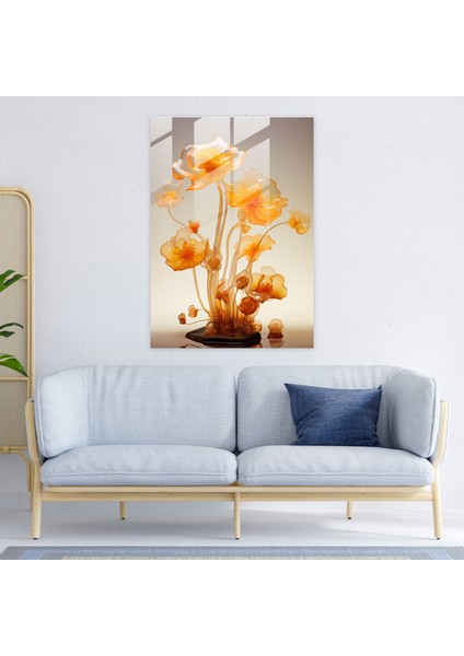 Rüyamsı Ruhlar Cam Tablo - Los Muertos Cam Sanatı Yüzen Kadife Çiçek Yaprakları Duvar Dekorasyonu modelleri