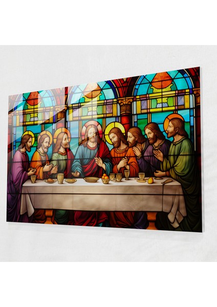 Isa'nın Son Akşam Yemeği Cam Tablosu - Isa'nın Son Akşam Yemeği Cam Sanatı Cam Duvar Sanatı