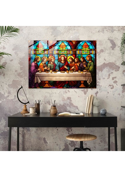 Isa'nın Son Akşam Yemeği Cam Tablosu - Isa'nın Son Akşam Yemeği Cam Sanatı Cam Duvar Sanatı modelleri