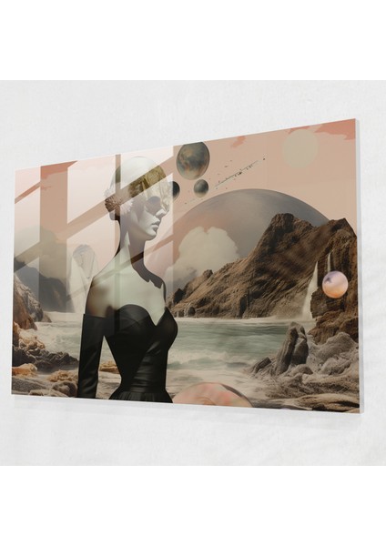 Hipnoz Temalı Çağdaş Kolaj Cam Tablo Sanatı