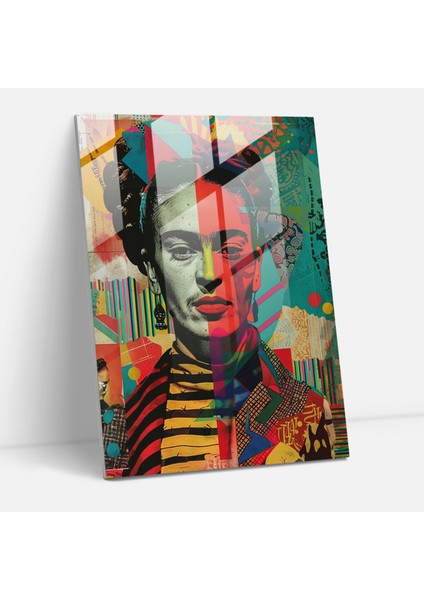 Frida Kahlo Stili Cam Sanatı - Frida Kahlo Eserleri Sürrealist Öz Portre Duvar Dekorasyonu Ev Dekorasyonu