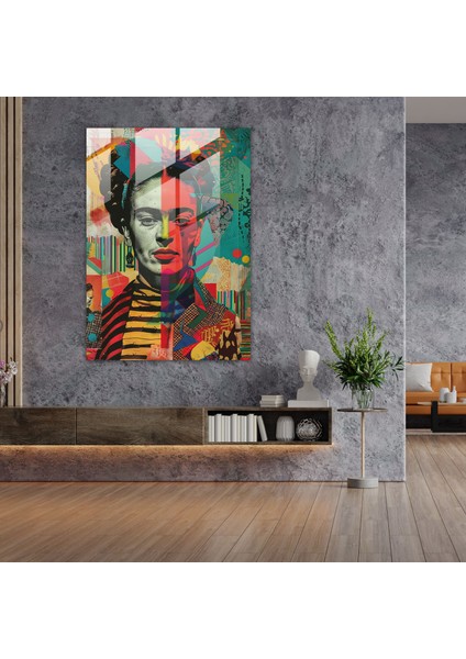 Frida Kahlo Stili Cam Sanatı - Frida Kahlo Eserleri Sürrealist Öz Portre Duvar Dekorasyonu Ev Dekorasyonu modelleri