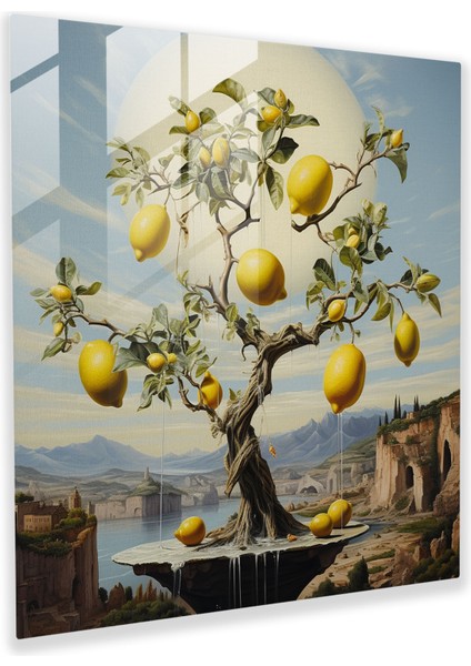 Sürrealist Limon Ağacı Cam Tablo - Limon Ağacı Cam Tablo Modern Sanat Ev Dekorasyonu