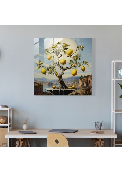 Sürrealist Limon Ağacı Cam Tablo - Limon Ağacı Cam Tablo Modern Sanat Ev Dekorasyonu modelleri