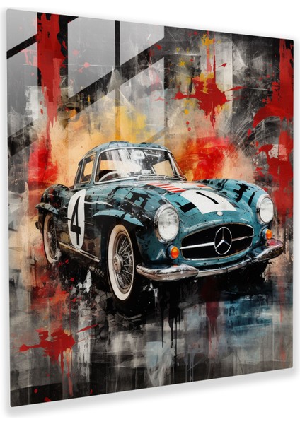 Mercedes Karışık Medya Cam Tablo - Mercedes Cam Tablo Cam Sanatı Ev Dekorasyonu