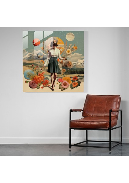Lentiküler Cam Tablo - Masalsı Kolaj Cam Duvar Sanatı - Lentiküler Kolaj Sanat Eseri Retro Unsurlar Duvar Dekorasyonu fiyatları