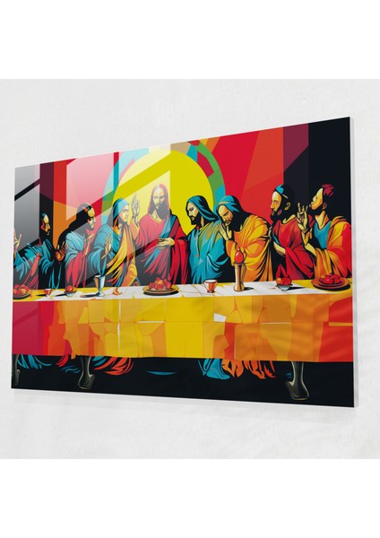Isa'nın Son Akşam Yemeği Duvar Dekorasyonu - Cam Tablo Isa'nın Son Akşam Yemeği Duvar Dekorasyonu