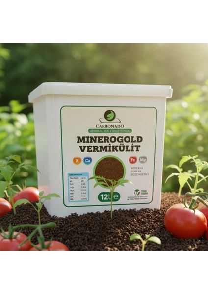 Minerogold Vermikülit 12L | Yüksek Hacimli Organik Su Tutucu | Tarım ve Bahçe Için