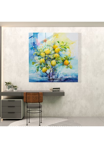 Limon Ağacı Cam Tablo - Modern Sanat Cam Duvar Sanatı fiyatları