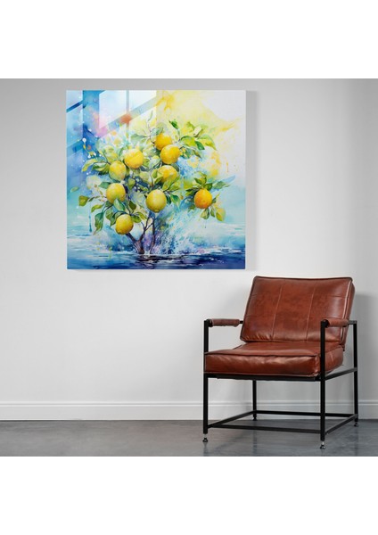 Limon Ağacı Cam Tablo - Modern Sanat Cam Duvar Sanatı modelleri
