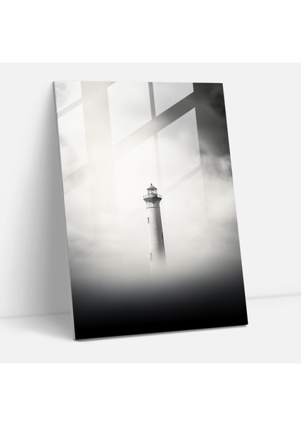 Minimalist Deniz Feneri Cam Tablo Sanatı - Deniz Feneri Minimalist Fotoğrafçılık Ev Dekorasyonu Duvar Dekorasyonu