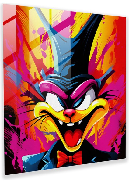 Canlı Renkli Cam Tablo - Canlı Pop Sanat Cam Duvar Sanatı