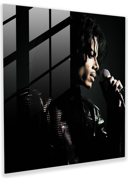 Micheal Jackson Dramatik Portre Cam Tablo - Duvar Dekorasyonu Dramatik Aydınlatma