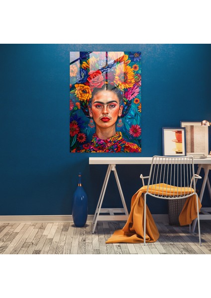 Frida Kahlo Stili Ev Dekorasyonu - Frida Kahlo Eserleri Ev Dekorasyonu Cam Tablo Bir Kadın Portresi fiyatları