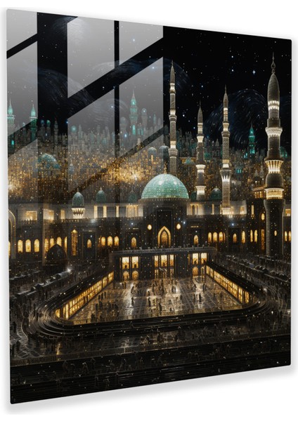 Mozaik Cam Tablo - Islam Kâbe - Ev Dekorasyonu Cam Sanatı Cam Duvar Sanatı